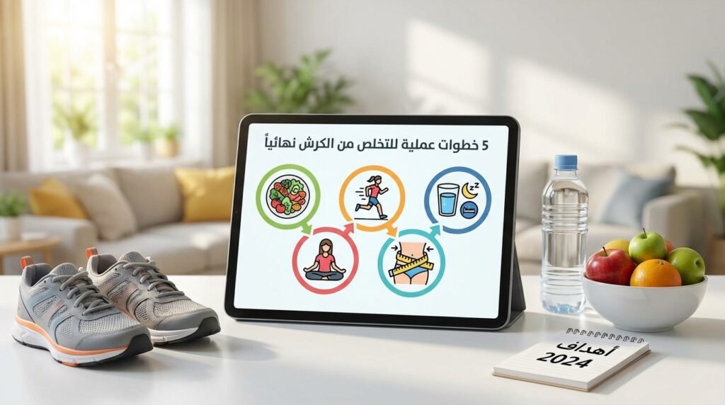 التخلص من الكرش نهائياً عبر تمارين المقاومة ونظام غذائي صحي لحرق دهون البطن.