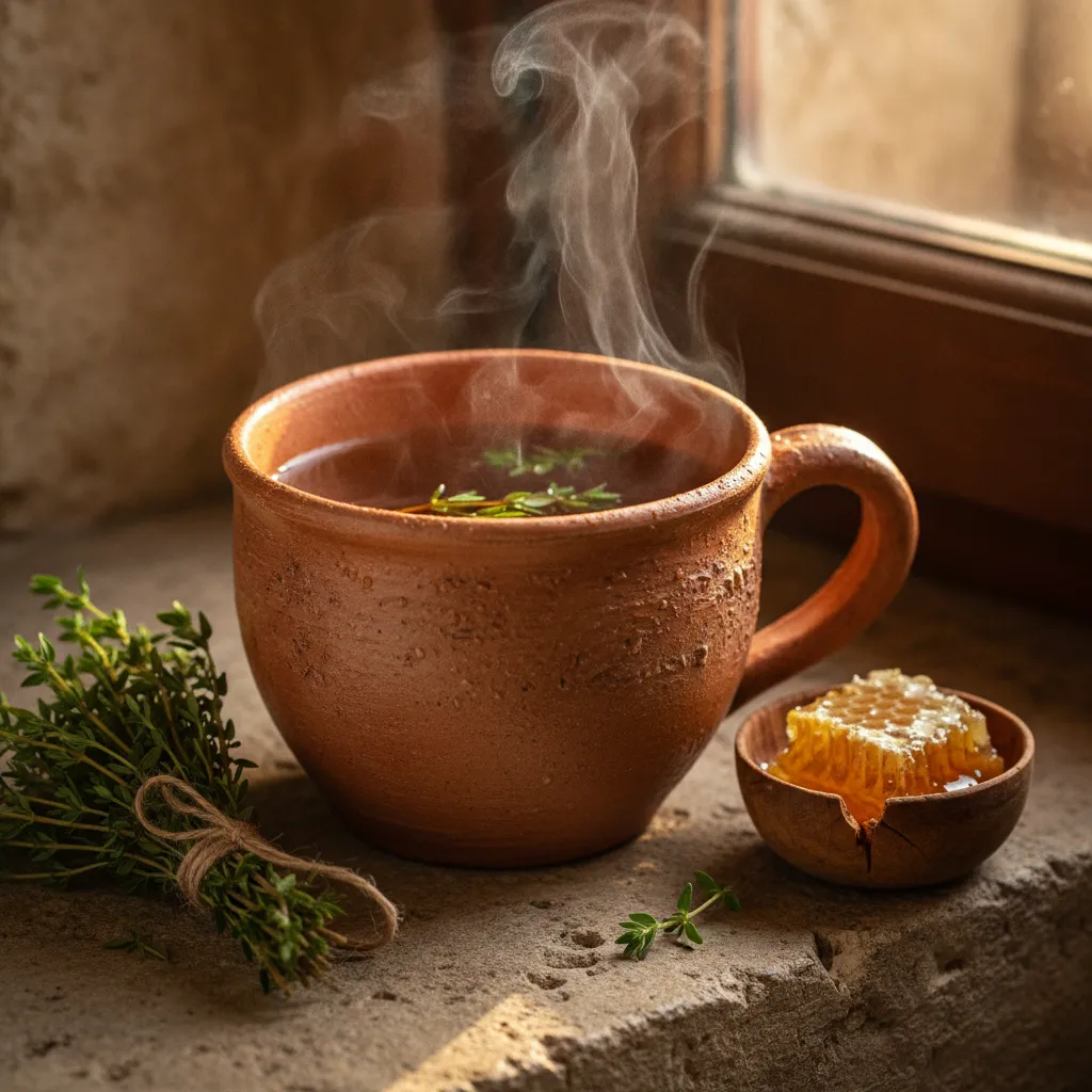 فوائد شرب الزعتر المغلي للجهاز التنفسي والمناعة كوب من الزعتر المغلي وفوائده للجهاز التنفسي والمناعة