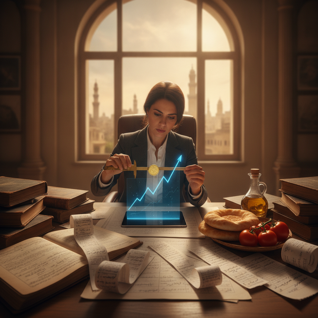 كيف يتم حساب التضخم؟ رسم بياني توضيحي يوضح كيف يتم حساب التضخم في الاقتصاد