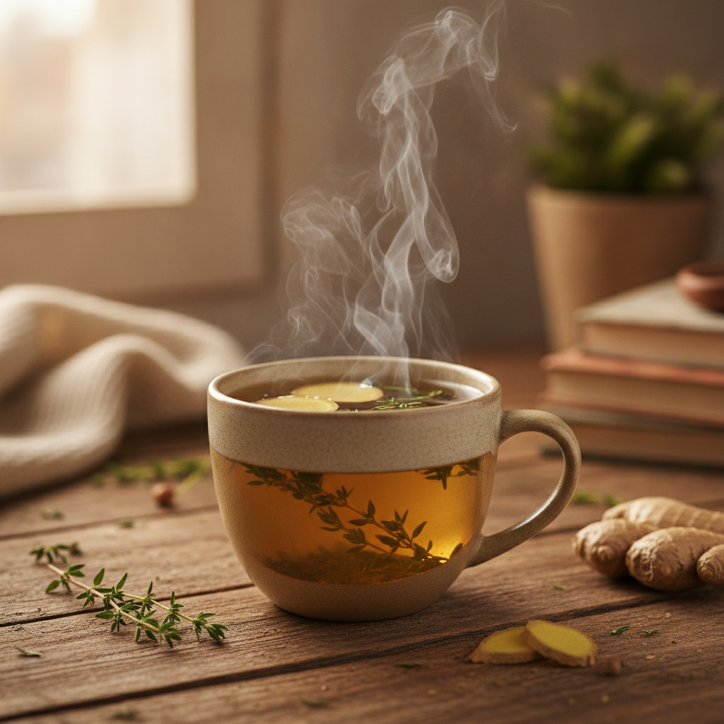 علاج بلغم الحلق بالأعشاب صورة واقعية لكوب شاي أعشاب لعلاج البلغم