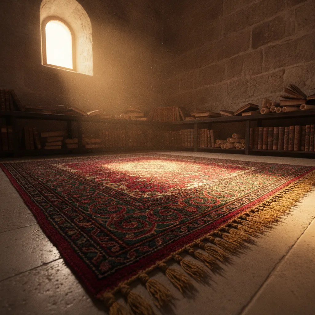 تفسير رؤية البساط في الحلم لابن سيرين تصميم توضيحي يعبر عن رؤية البساط في الحلم لابن سيرين ودلالات الرزق