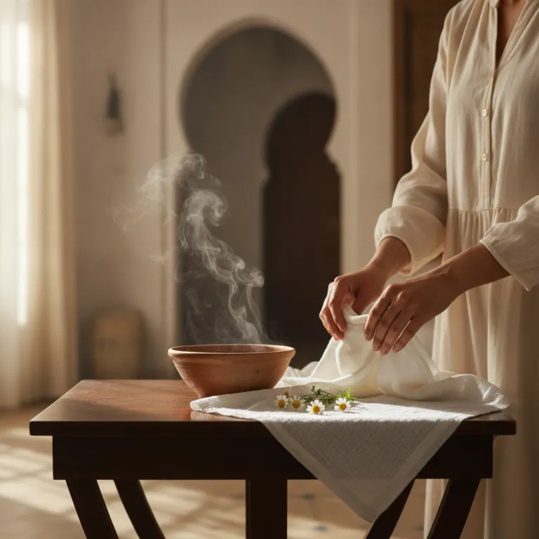 تطبيق كمادات دافئة كجزء من علاج التهاب جفن العين